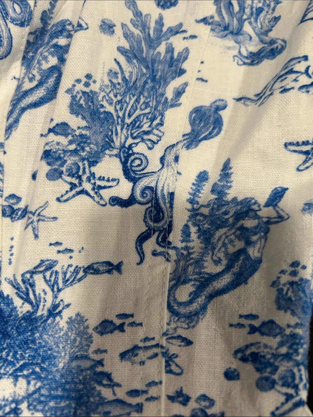 Avec Les Filles Blue and White Nautical Print Peplum Camisole - Picture 2 of 6